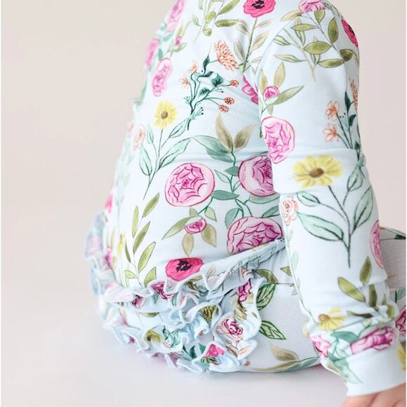 Posh Peanut Footie Ruffled Zippered One Piece - 3-6 months (Bundle of 3) - Picture 4 of 9